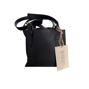 NWT SADDLEBACK LEATHER CO  LEATHER TOTE PURSE BAG  BLACK HTF RARE